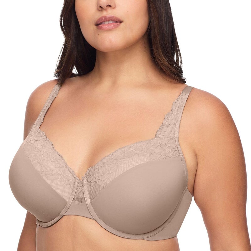 Olga Women's Plus-Size Cloud 9 Underwire Contour Bra with Lace, Toasted Almond, 38DD - Image 1